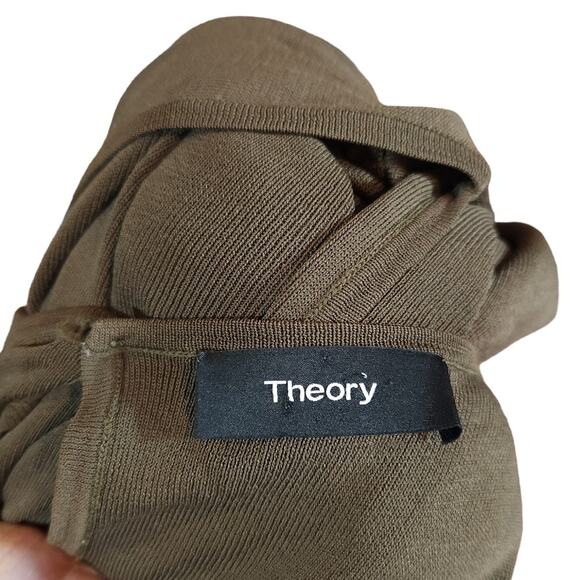 Theory Olive Green Midrelle Lustrate Sleeveless Slinky Knit Jumpsuit Women's S - Picture 7 of 7